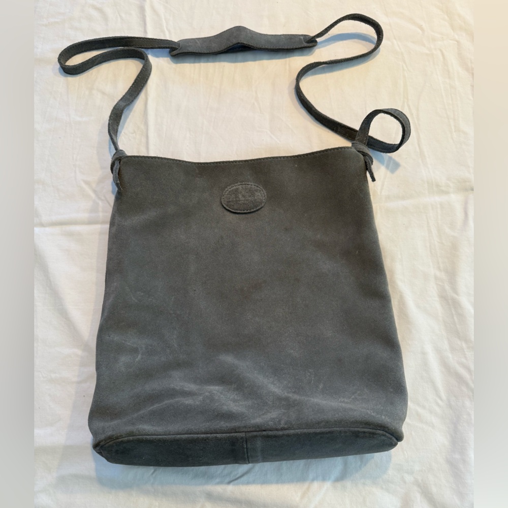 Boho chic crossbody suede bag